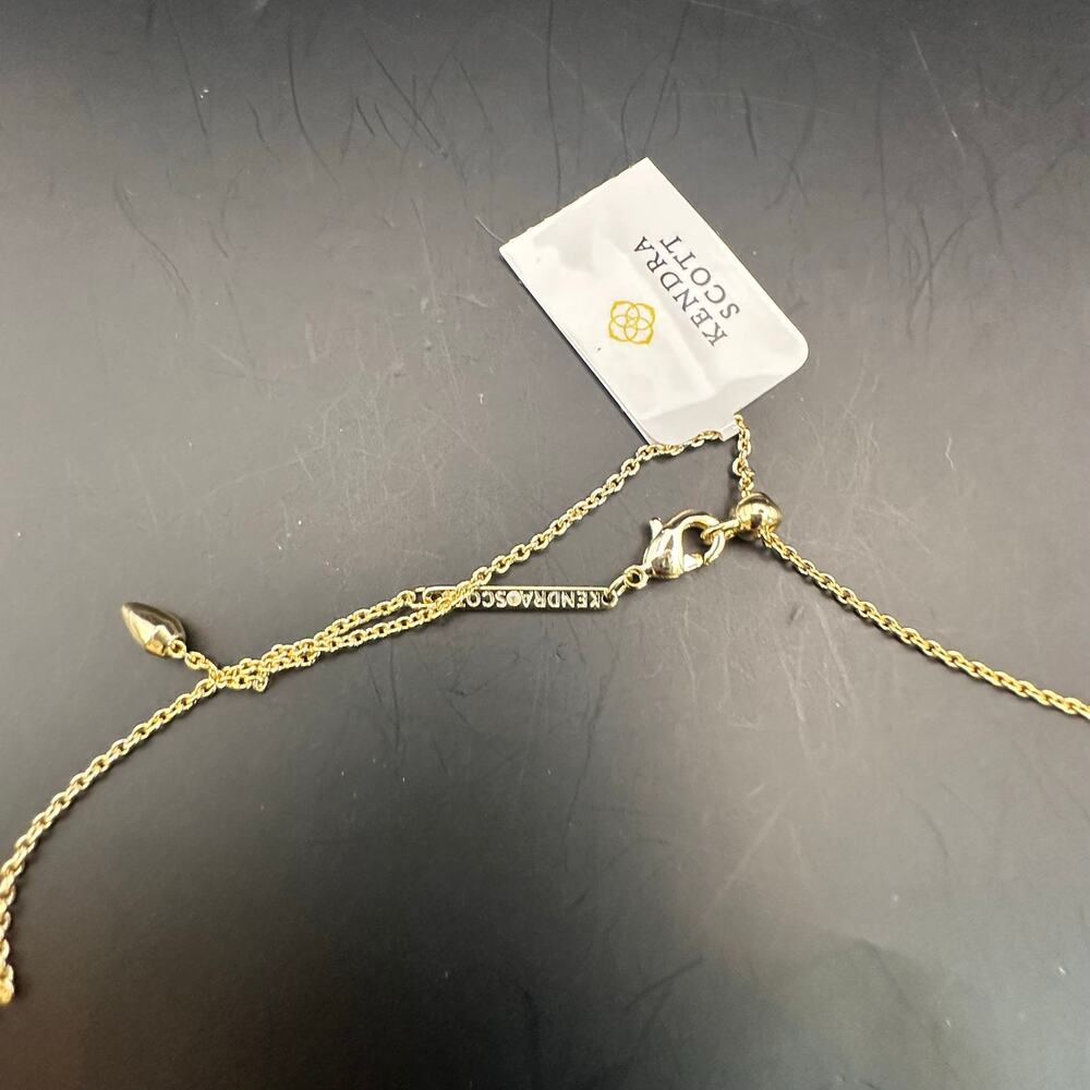 The Kendra Scott Cailin Delicate Strand Necklace NWT Gold Aqua Crystal Jewelry - Picture 9 of 13